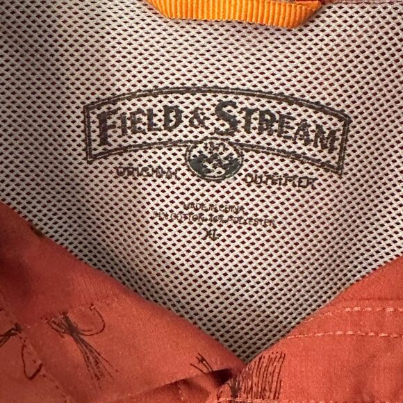 Field & Stream fly fishing print short sleeve button up shirt, Men's Size XL - Picture 5 of 9